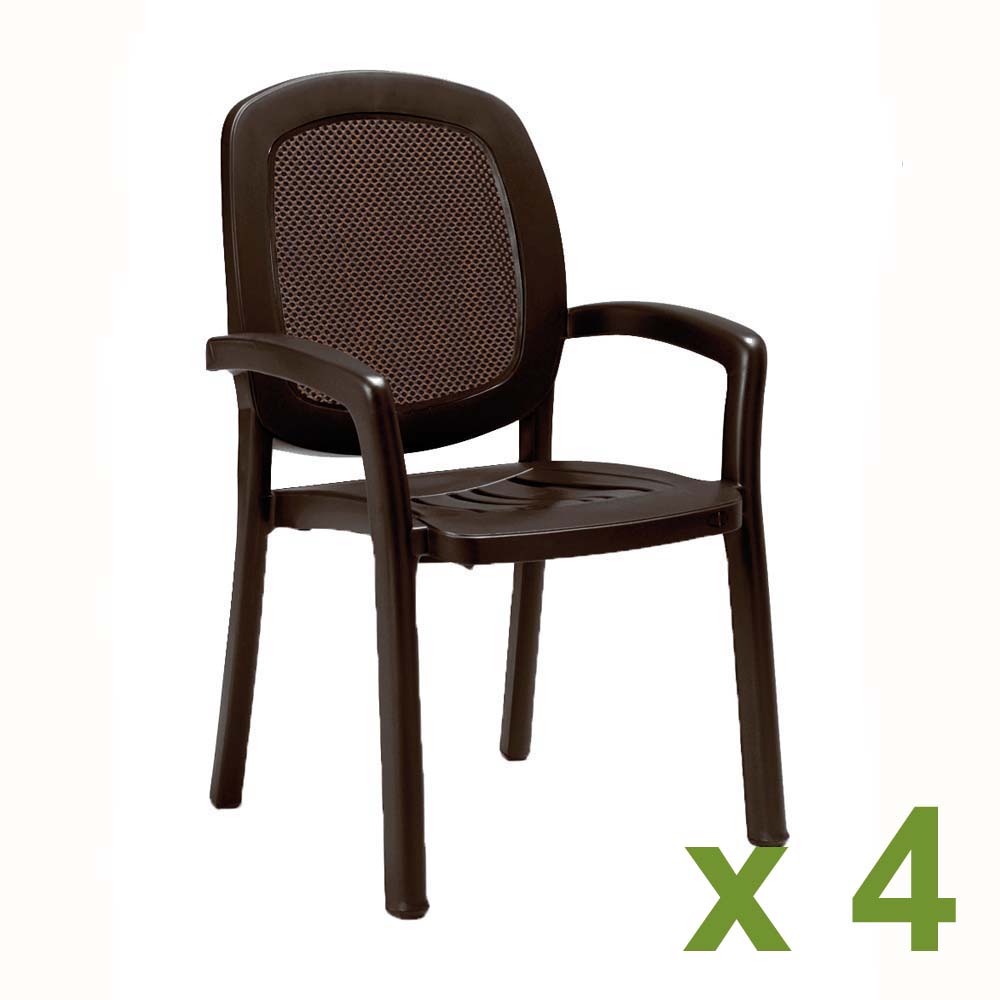 Beta Chair Pack Of 4 Coffee