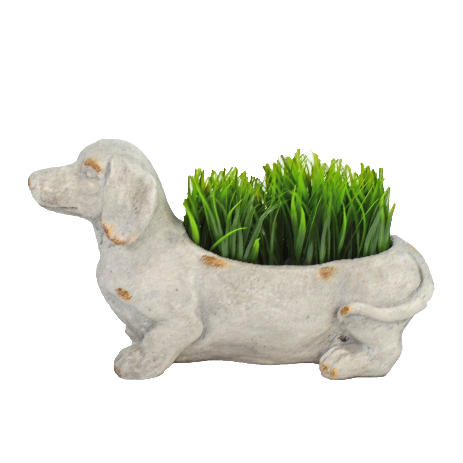 Sausage Dog Planter 30Cm Weathered Stone Effect