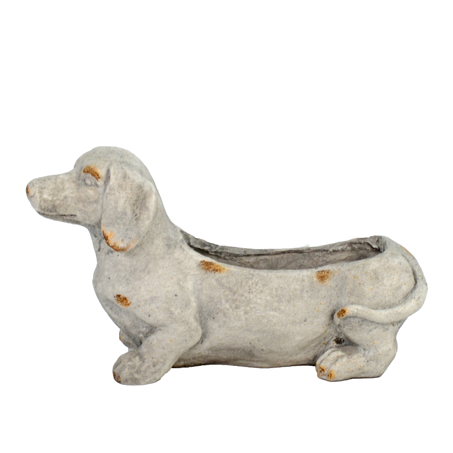 Sausage Dog Planter 30Cm Weathered Stone Effect