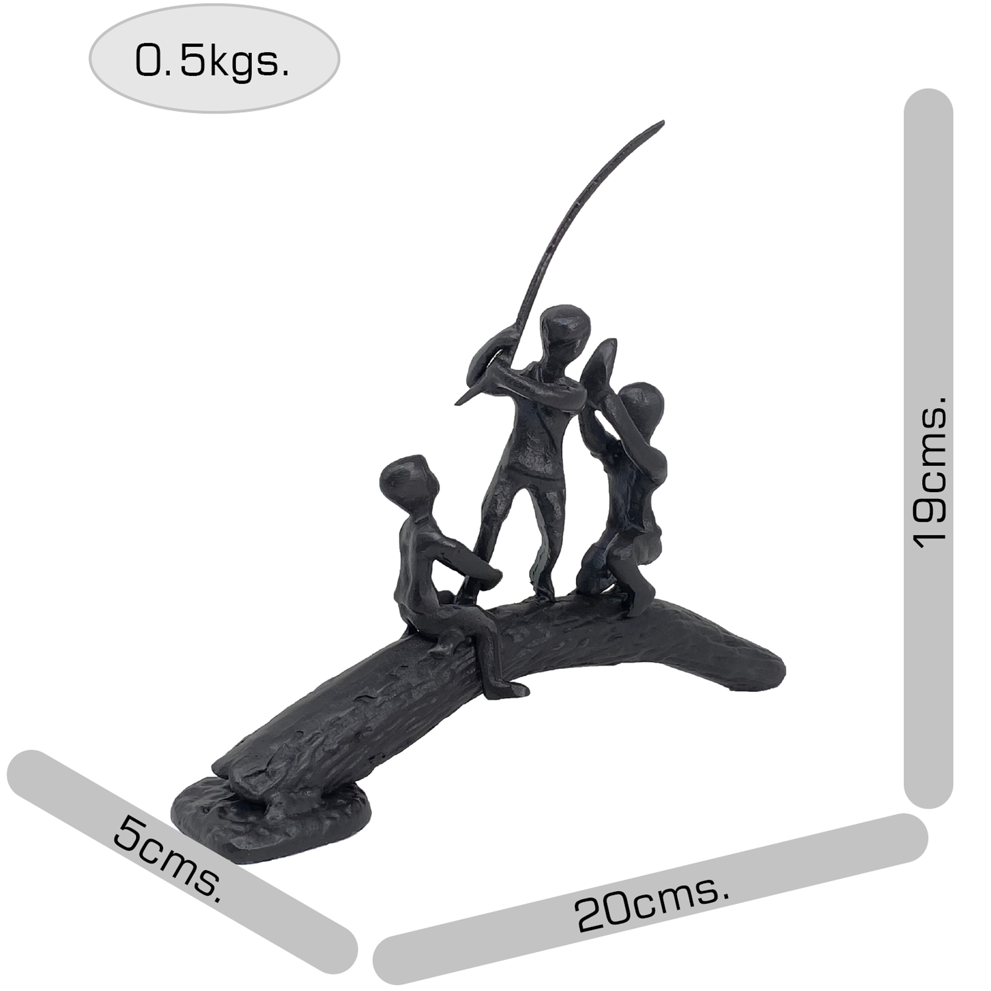 10-AI-345-HUCKLEBERRY-BOYS-ELUR-IRON-FIGURINE-19CM-MOCHA